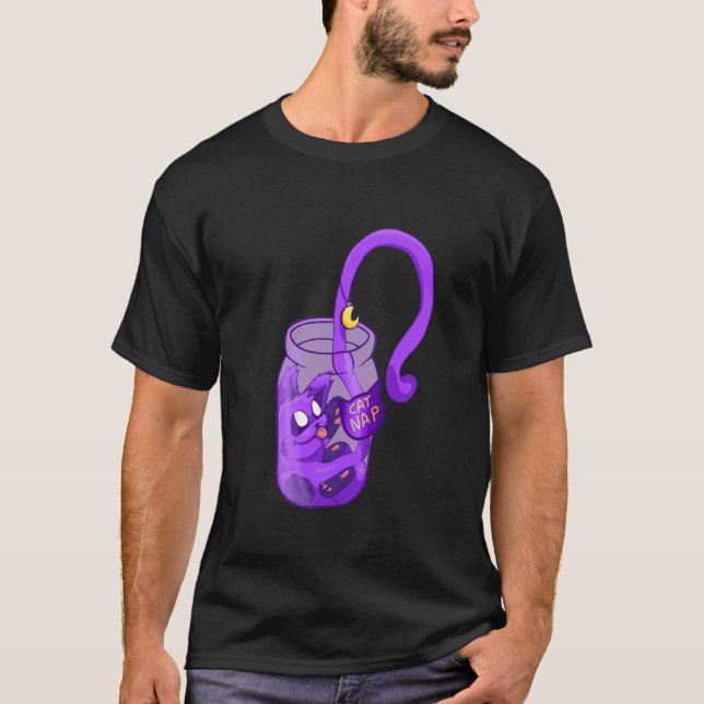 T-shirt Chat à la face de lune fait un somme - Joli chat (Devant)