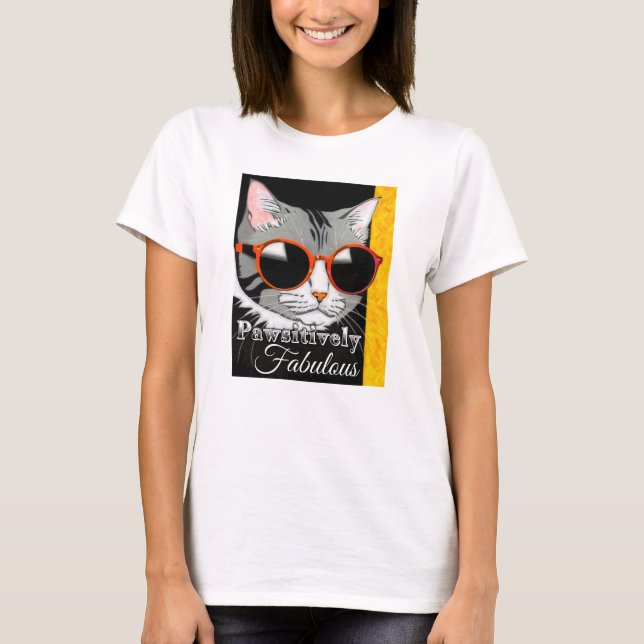 T-shirt Chat à la mode (Devant)