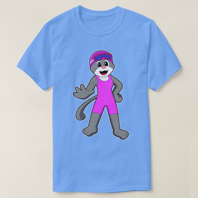 T-shirt Chat à la natation avec maillot de bain (Design devant)
