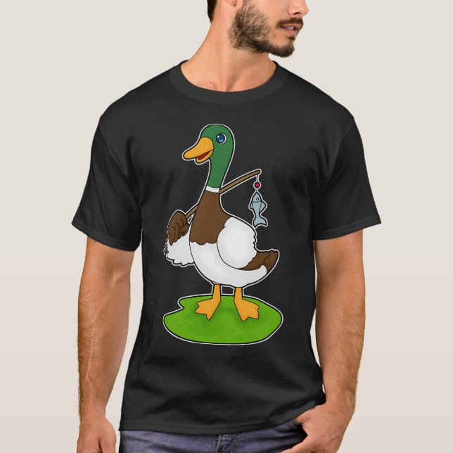 T-shirt Chat à la pêche avec canne à pêche (Devant)