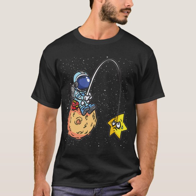 T-shirt Chat à la pêche avec poisson dans le verre (Devant)