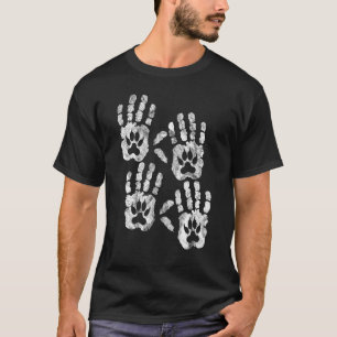T-shirt Chat à main ou chien animal mâcher pour toujours