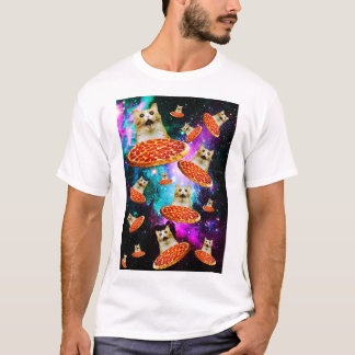 T-shirt Chat à pizza de l'espace amusant