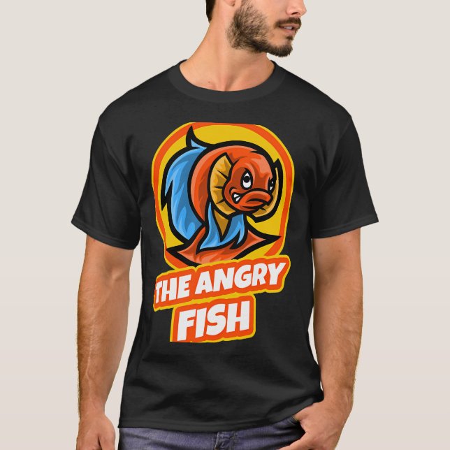 T-shirt Chat à queue rouge Poisson monstre Gardien de pois (Devant)