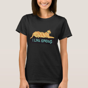 T-shirt Chat à rayures rouges J'AIME LES GINGERS