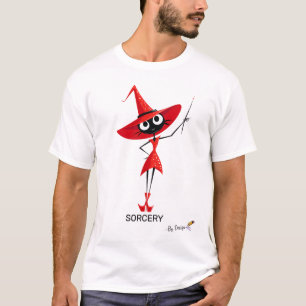 T-shirt Chat à sorcière rouge   DÉSOLÉ - Par dessein   Élé