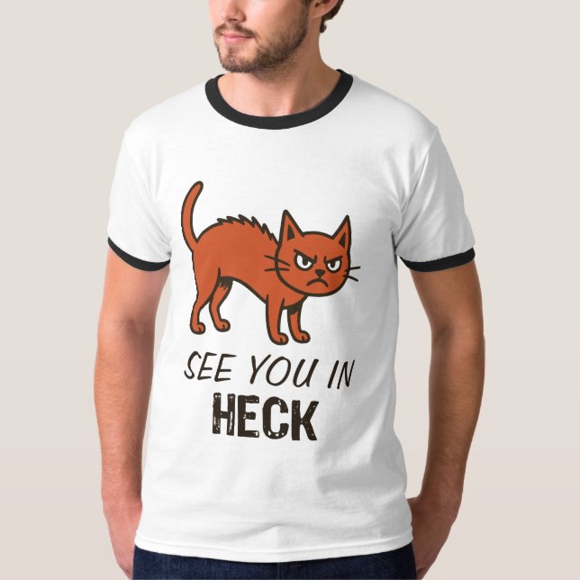 T-shirt chat à tout à l'heure en enfer (Devant)