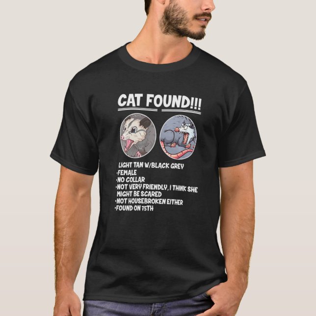T-shirt Chat a trouvé un possum opossum (Devant)
