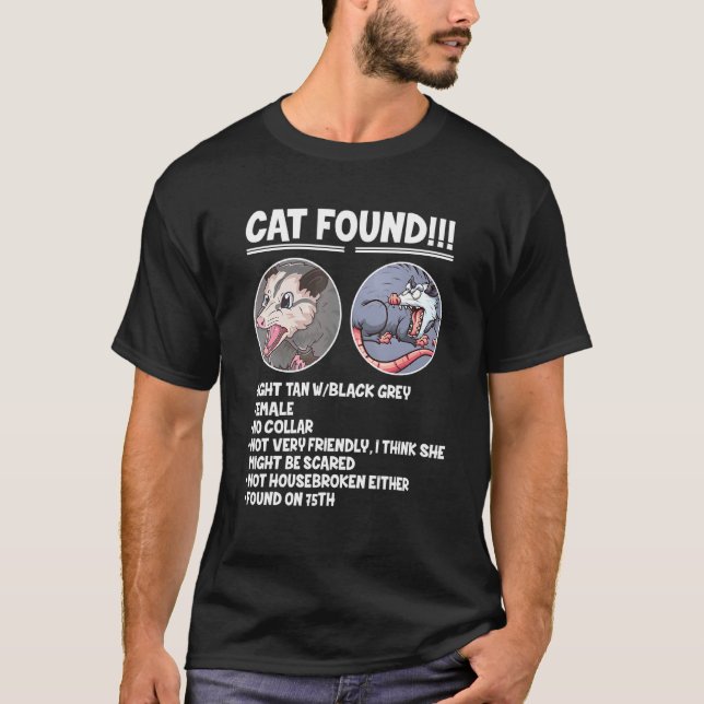 T-shirt Chat a trouvé un possum opossum (Devant)