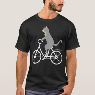 T-shirt Chat à vélo Kitty cycliste cool Animaux Drôle