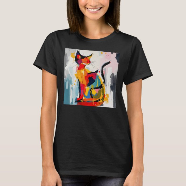 T-shirt Chat Abstrait (Devant)