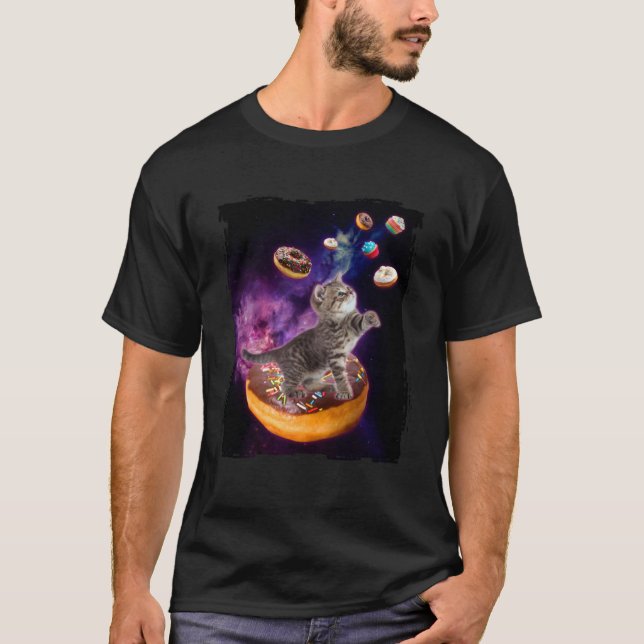 T-shirt Chat abyssin Donuts de l'espace  Kitty dans l'espa (Devant)