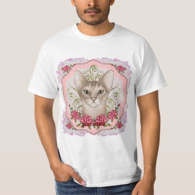 T-shirt chat abyssin Roses  (Devant)