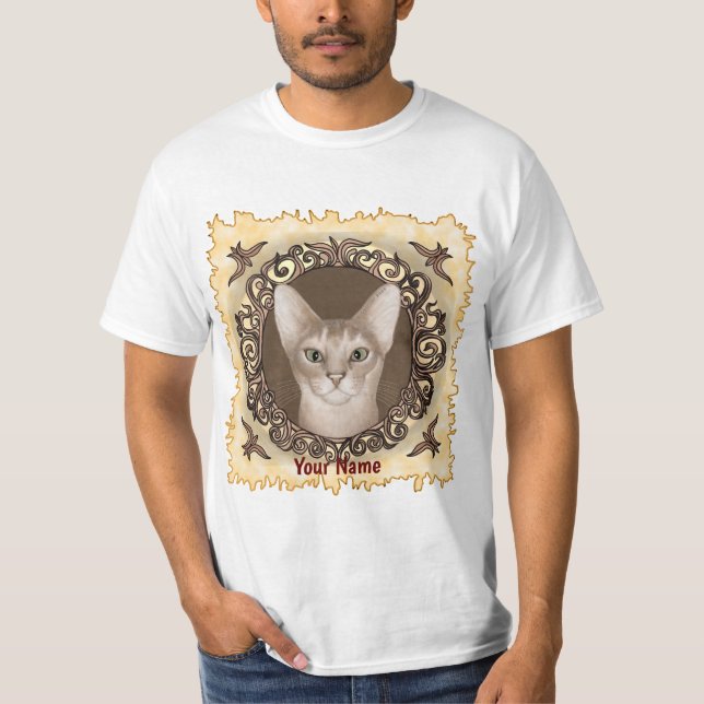 T-Shirt Chat Abyssinien Orné (Devant)