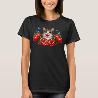 T-shirt Chat adorable aux yeux bleus avec des grenades 