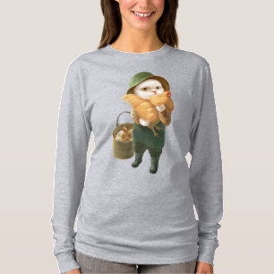 T-shirt Chat adorable avec Hen à la ferme