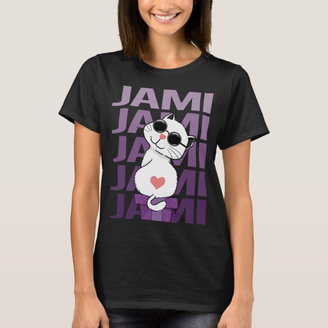 T-shirt Chat adorable - Jami Name (Devant)