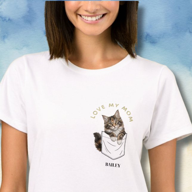 T-shirt Chat Adorable Maine Coon dans le Nom de Poche (Créateur téléchargé)