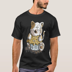T-shirt Chat Adorable Qui Déguste un Muffin ou un Gâteau P