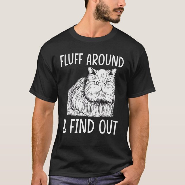 T-shirt Chat Adulte Humour Chat Fluff Autour Et Découvrez (Devant)