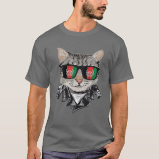 T-shirt Chat Afghanistan Drapeau Lunettes de soleil - Cool