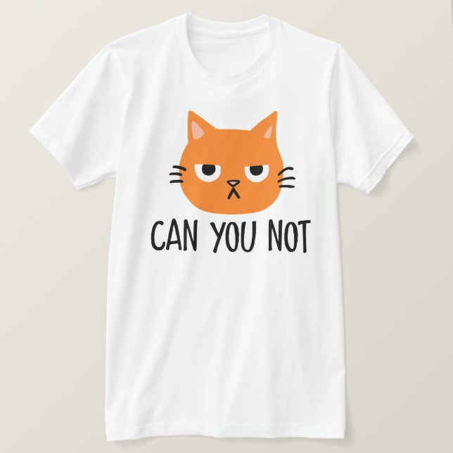 T-shirt Chat agacé NE PEUT-ON PAS Drôle (Design devant)