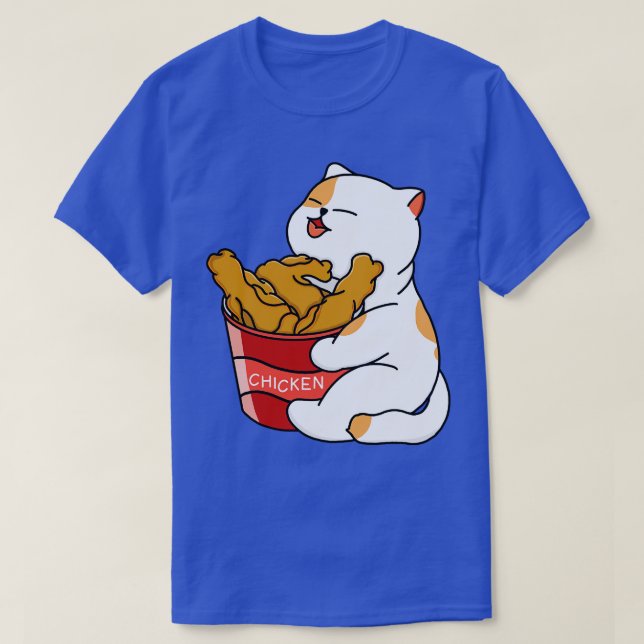 T-shirt Chat aime le poulet frit (Design devant)