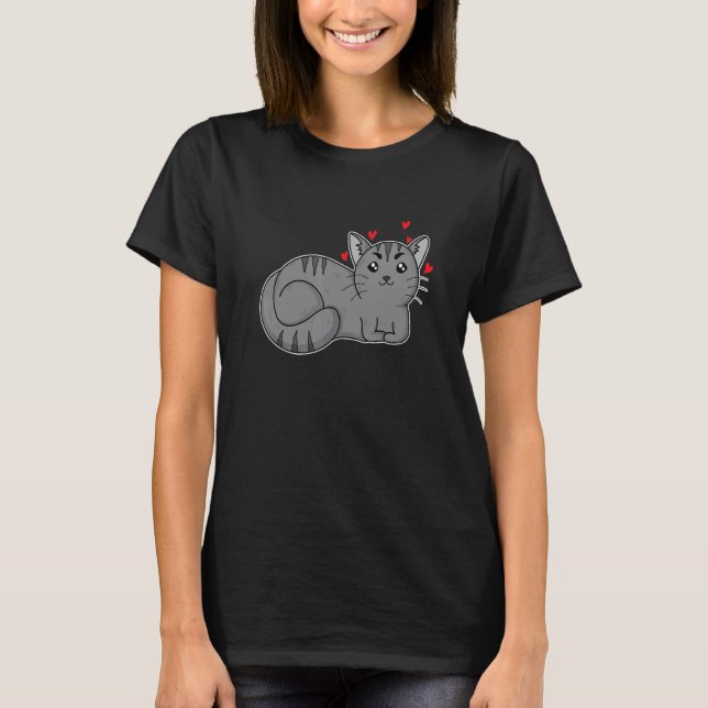 T-shirt Chat aime maîtresse (Devant)