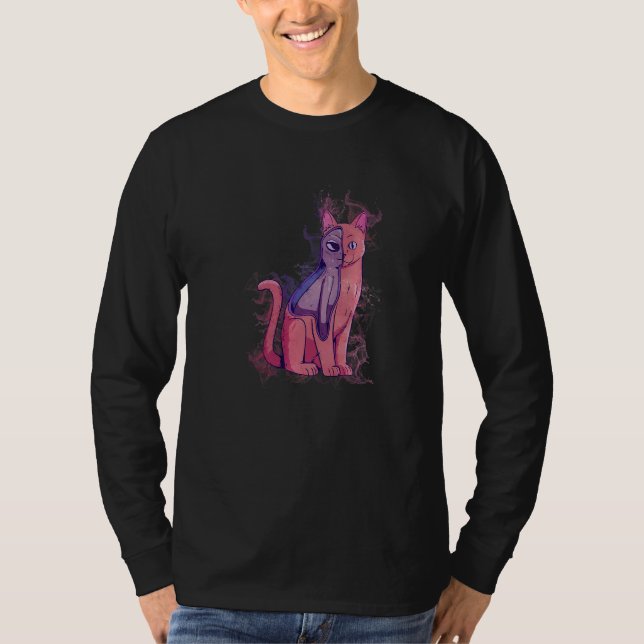 T-shirt Chat Alien de l'Espace à Giclée d'Eau (Devant)