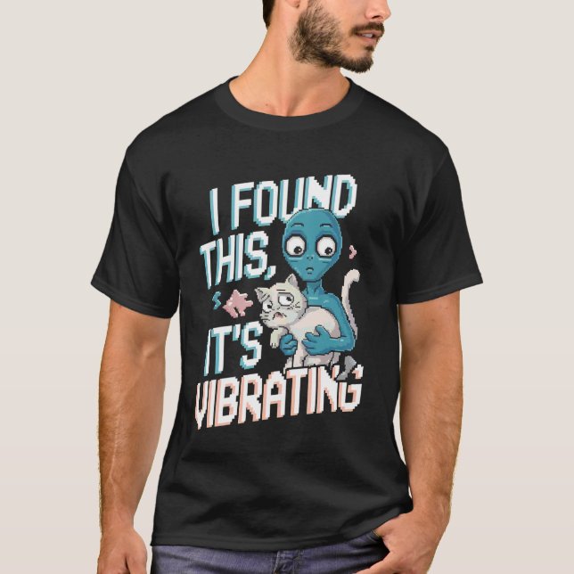 T-shirt Chat Alien Pixel Rétro SciFi Humour 1 (Devant)