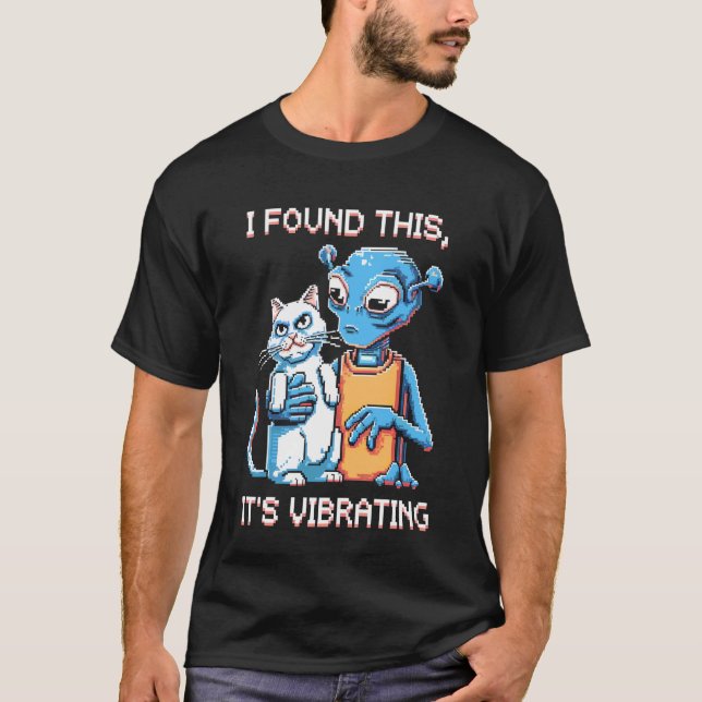 T-shirt Chat Alien Pixel Rétro SciFi Humour 3 (Devant)