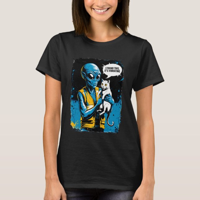 T-shirt Chat Alien Pixel Rétro SciFi Humour 5 (Devant)