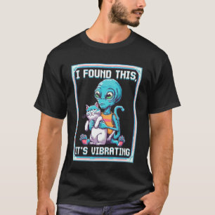 T-shirt Chat Alien Pixel Rétro SciFi Humour 6