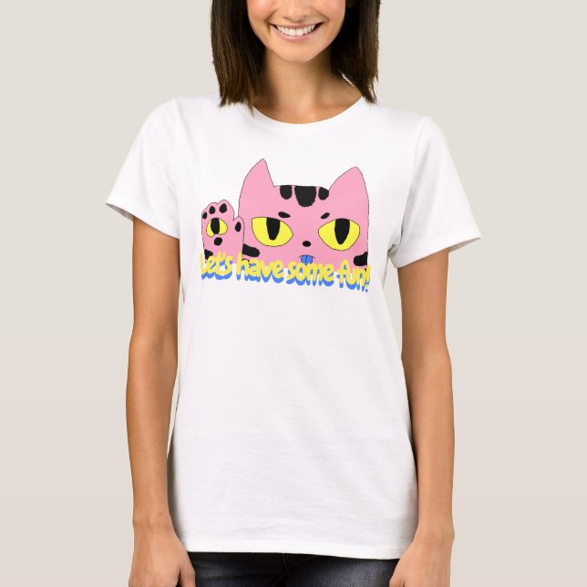 T-shirt Chat Alien Pocket Lets Amusants (Devant)