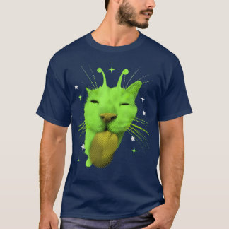 T-shirt Chat Alien Y2K Mème UFO Rétro Amoureux de Chats Dr
