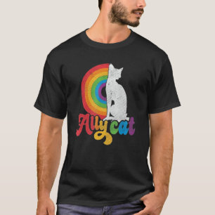 T-shirt Chat allié LGBT Soyez gentil Gay Rainbow LGBTQ Idé