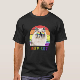 T-shirt Chat allié LGBTQ drapeau arc-en-ciel de fierté gay
