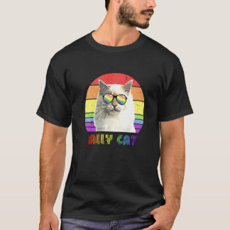 T-shirt Chat allié LGBTQ drapeau arc-en-ciel de fierté gay