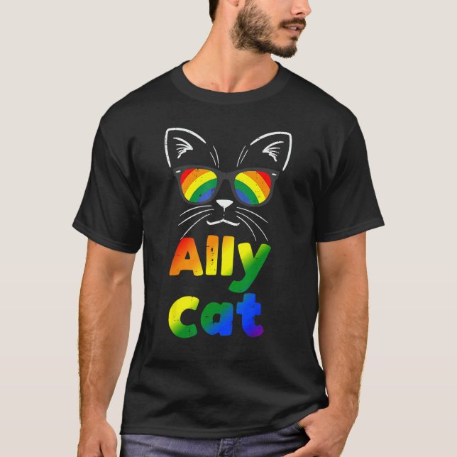 T-shirt Chat allié Transgenre Fierté Trans Stuff Drapeau T (Devant)