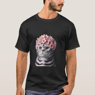 T-shirt Chat américain à poil court avec couronne de Sakur