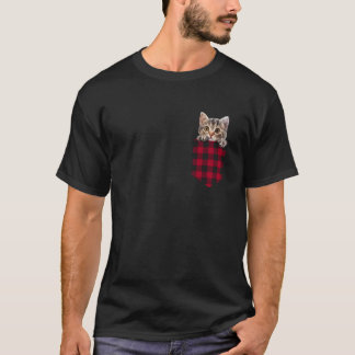 T-shirt Chat américain à queue annelée dans la poche qui r