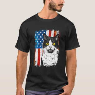 T-shirt Chat américain à smoking pour la fête du 4 juillet