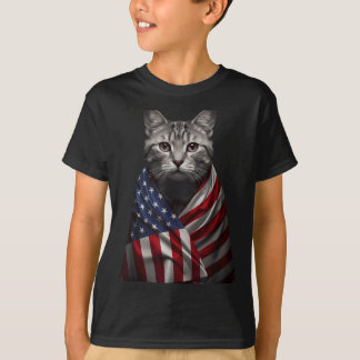 T-shirt Chat américain drapeau USA 4 juillet patriotique r
