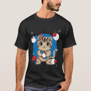T-shirt Chat Américain Shorthair Avec 4 juillet De Footbal