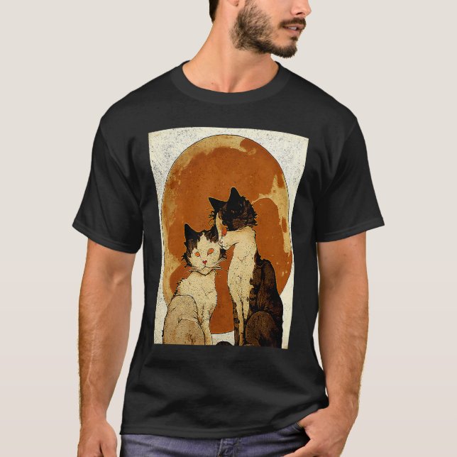 T-shirt Chat Amour Lune (Devant)