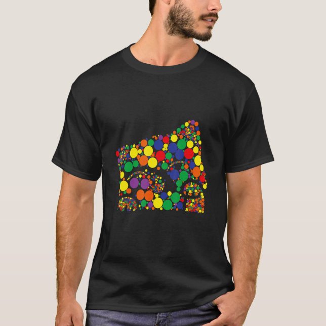 T-shirt Chat Amoureux Drôle à Points Cat Polka Dot Interna (Devant)