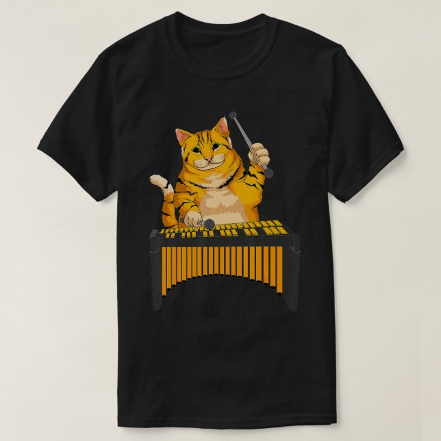 T-shirt Chat amusant Jouer Vibraphone Cool Animal Musicien (Design devant)