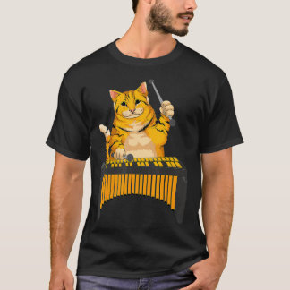 T-shirt Chat amusant Jouer Vibraphone Cool Animal Musicien