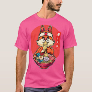 T-shirt Chat amusant Manger Ramen mignon Chat Japonais Ram
