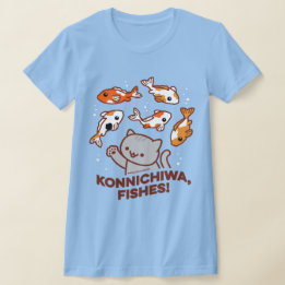 T-shirt Chat amusant - PÊCHES KONNICHIWA